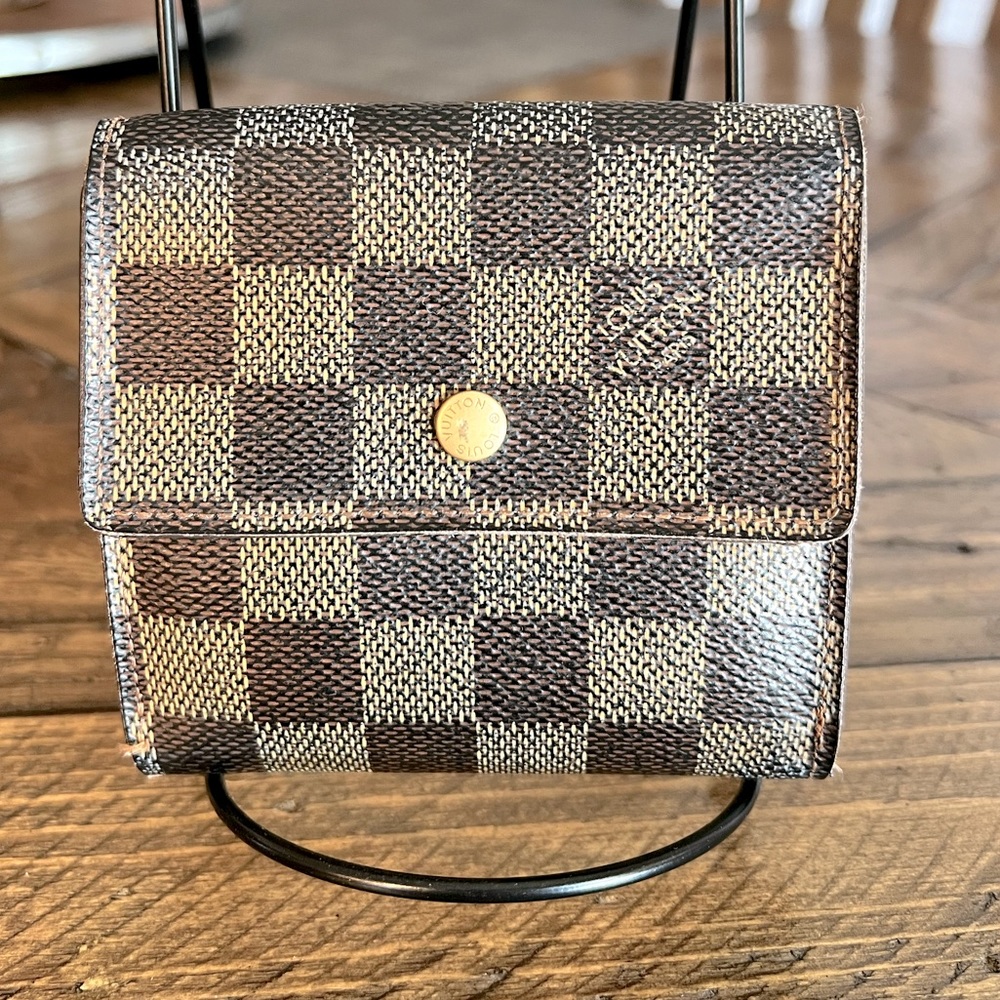 Authentic Louis Vuitton Damier Ebene Double Snap Wallet SP0014